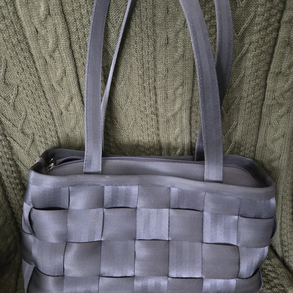 Elegant Gray Woven Tote Bag